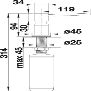 Blanco - Lato - 526699 - Satijn Goud - Afwasmiddel Dispenser