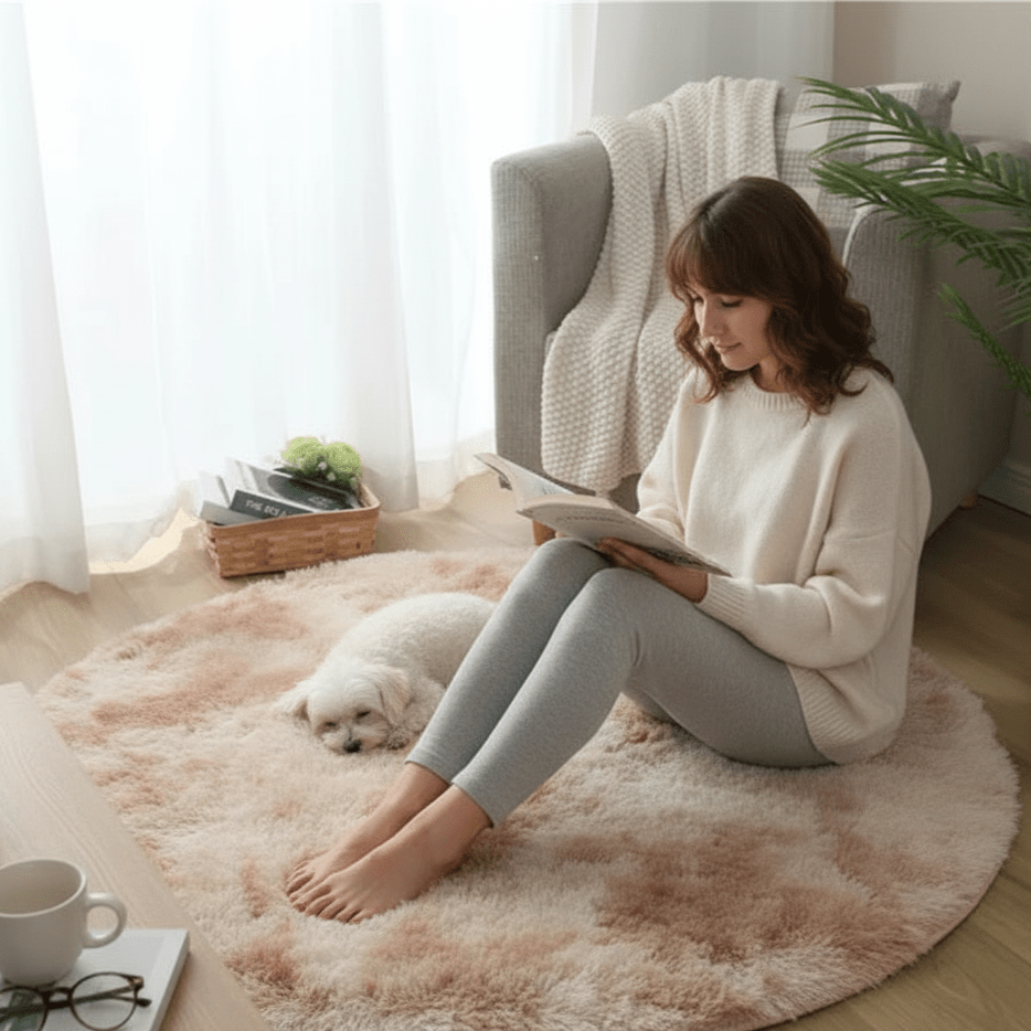 CloudHaven Luxury Soft Round Rug | Ultra-plush, fluffy rug for cozy living and bedrooms 6