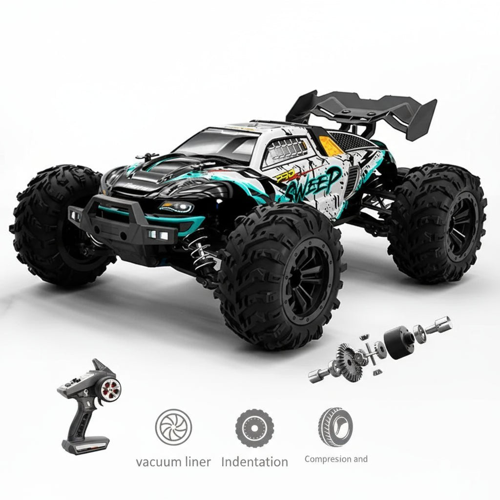 DUSTFORCE – 1:16 all-wheel-drive electric truck with LED headlights and treaded tires 6