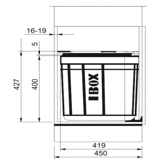 Franke - Sorter Solo 45 - 121.0307.565 - 40 liter afvalcontainer