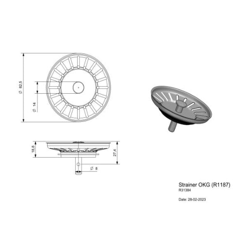 Reginox - Afvoerstop - R1187 - Standaardmaat