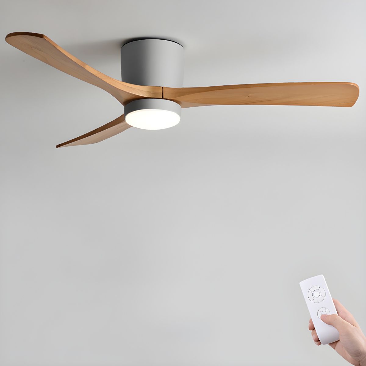 SCANDIAIR – Modern LED ceiling fan with sleek wood finish and gentle lighting 11