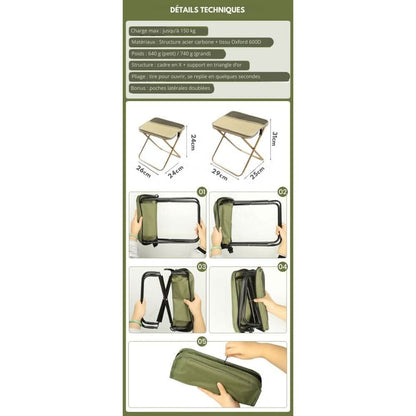 2-in-1 chair bag - waterproof folding chair & rucksack for outdoor adventures 5