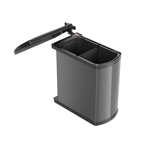 Hailo AS Duo 8/8 -  Dual Bin Swing Waste System Dark Gray