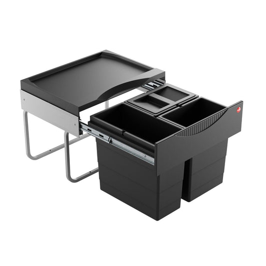 Hailo AS Raumspar Tandem S 12/8/8/D - Triple Bin Waste System Black