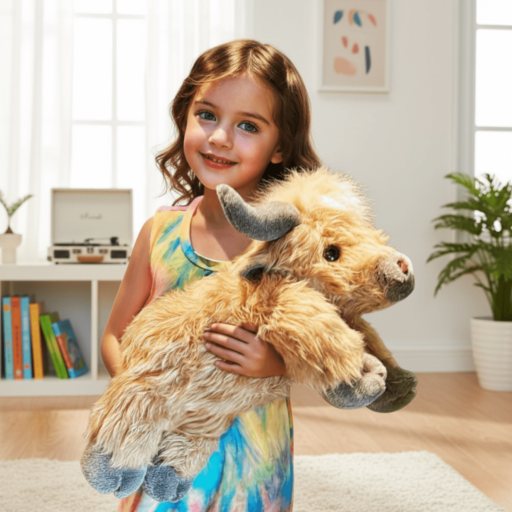 HEATHERMO – Enchanting Highland Cattle Plush Toy with Fluffy, Rustic Charm 1