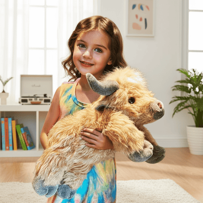 HEATHERMO – Enchanting Highland Cattle Plush Toy with Fluffy, Rustic Charm 1