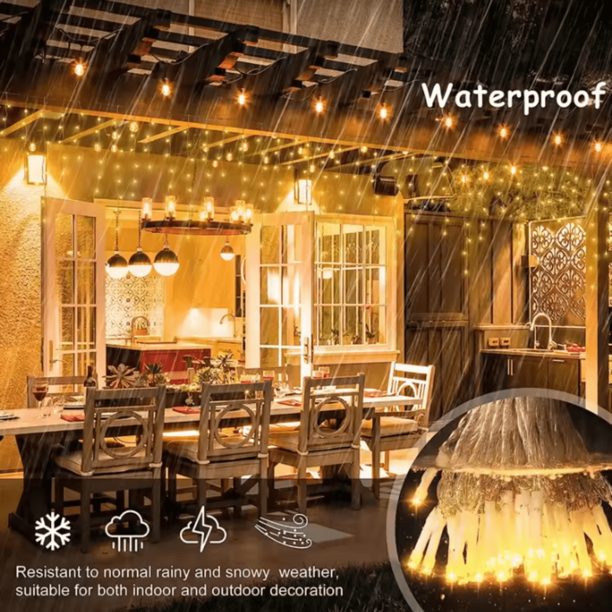 ILLUMERA – LED Garden Curtain 4 × 0.6 m with Weatherproof Elegance 2