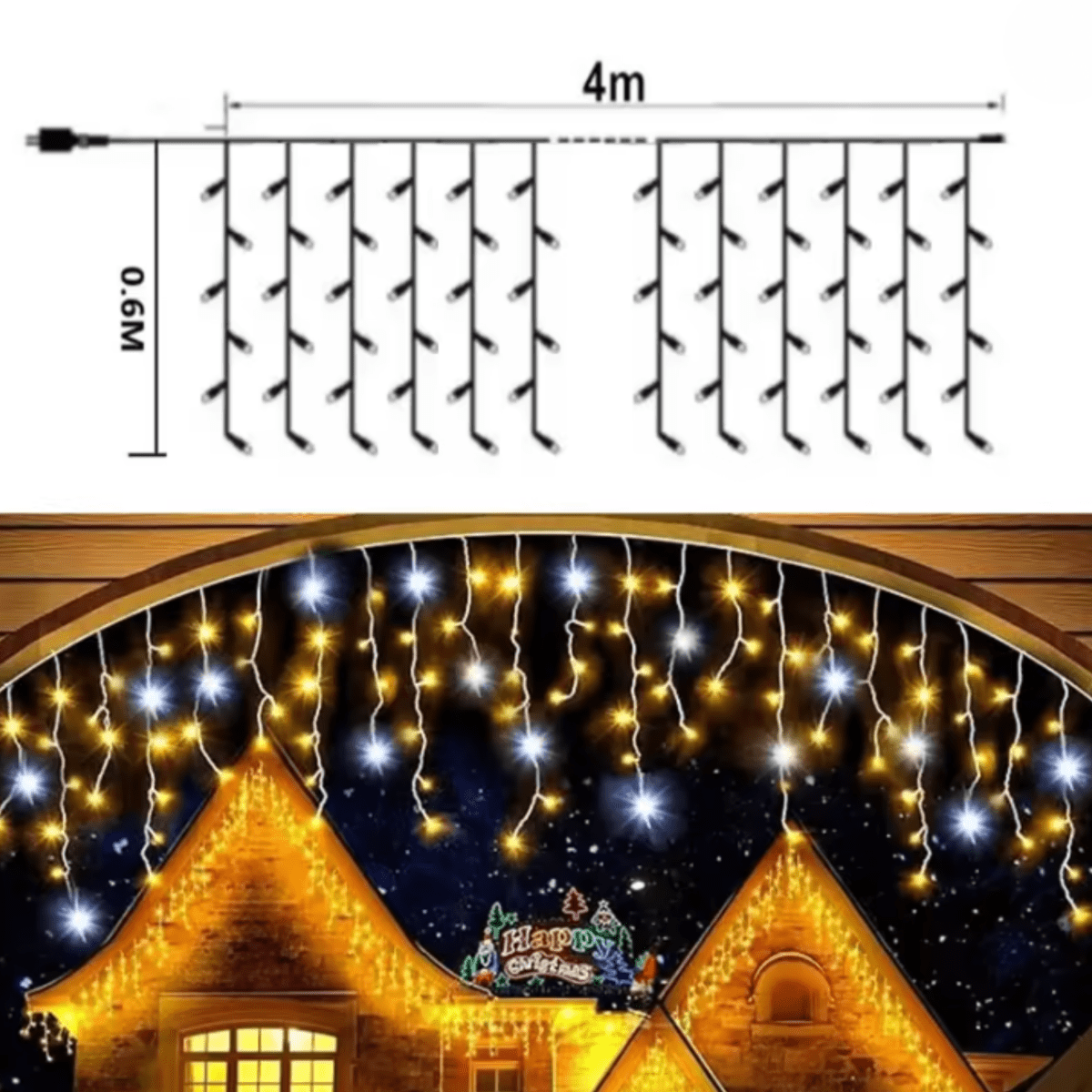 ILLUMERA – LED Garden Curtain 4 × 0.6 m with Weatherproof Elegance 6