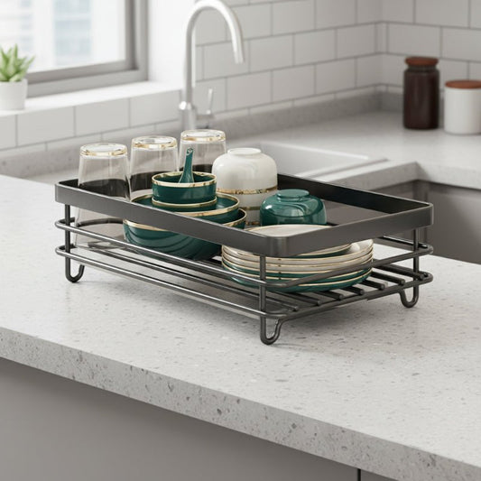 KITCHENFORM – Foldable stainless steel dish rack, space-saving design for modern kitchens 0