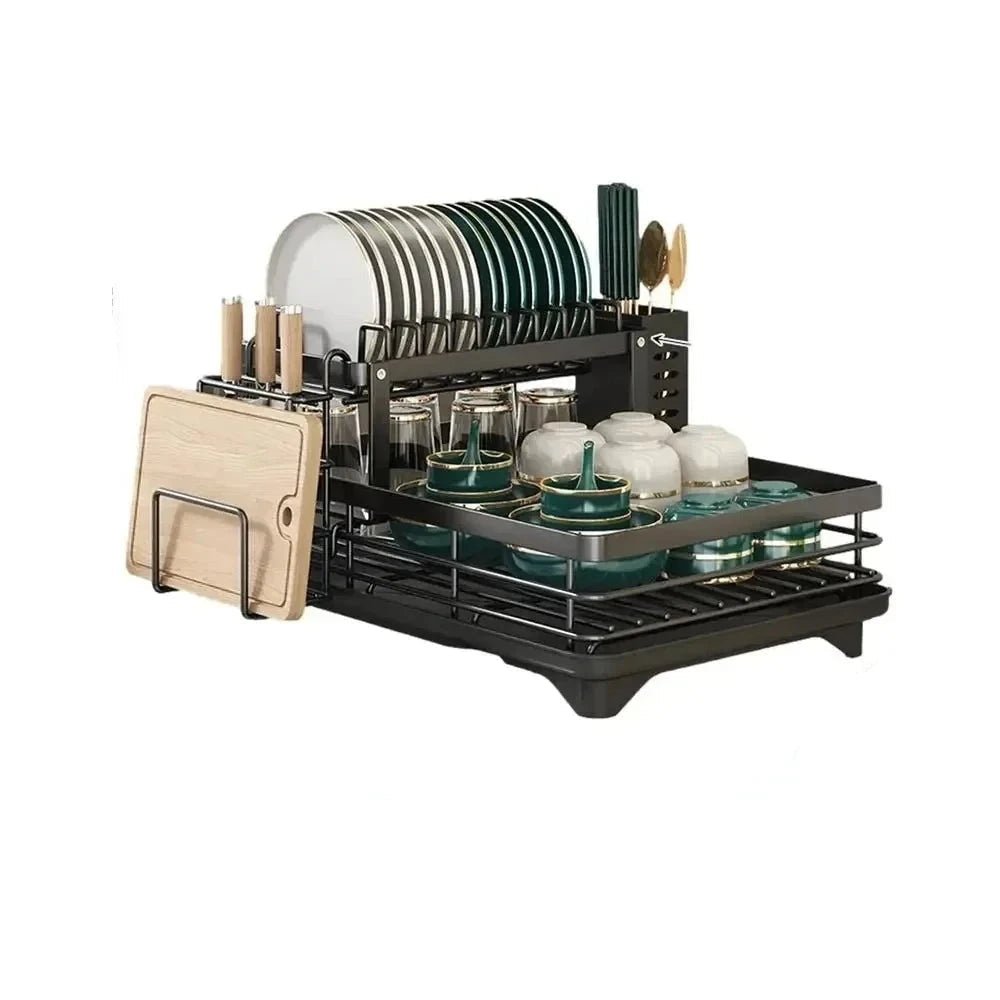 KITCHENFORM – Foldable stainless steel dish rack, space-saving design for modern kitchens 3