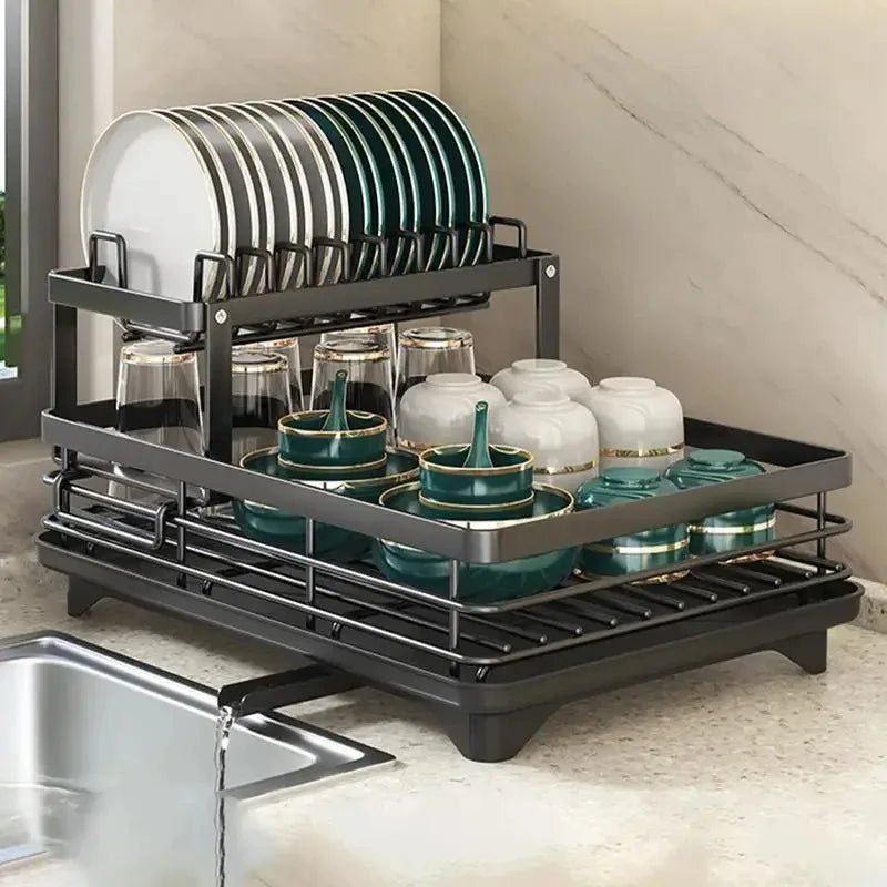 KITCHENFORM – Foldable stainless steel dish rack, space-saving design for modern kitchens 5