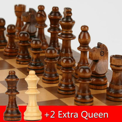 LOGIQON – Elegant magnetic wooden chess set with 39 cm large folding board 3