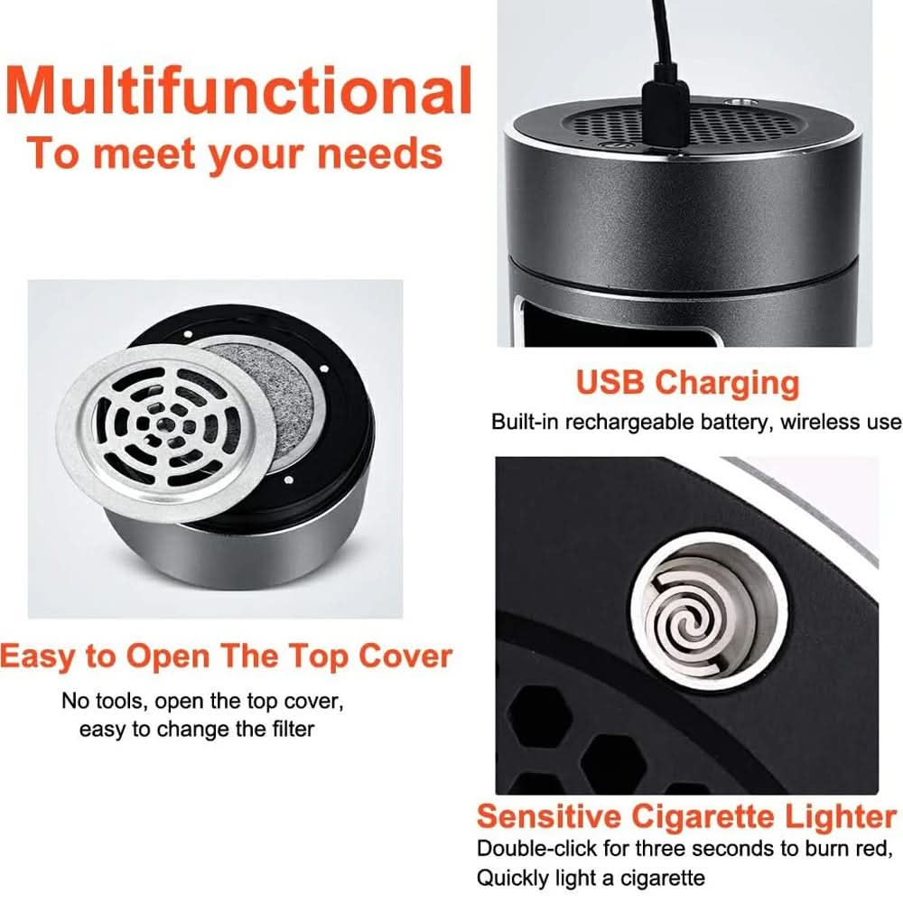 PURETRON – Intelligent ashtray with USB air purification system 5
