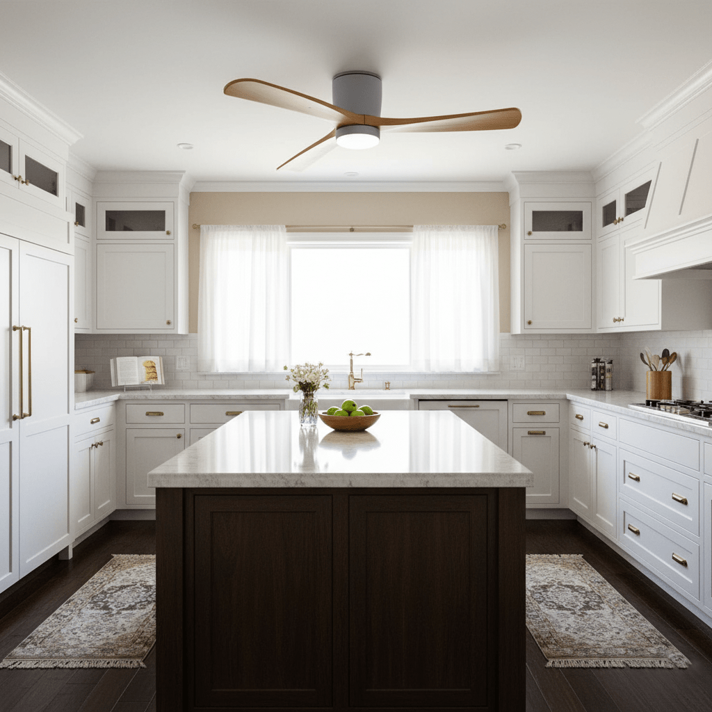 SCANDIAIR – Modern LED ceiling fan with sleek wood finish and gentle lighting 3