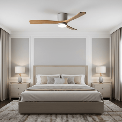 SCANDIAIR – Modern LED ceiling fan with sleek wood finish and gentle lighting 4