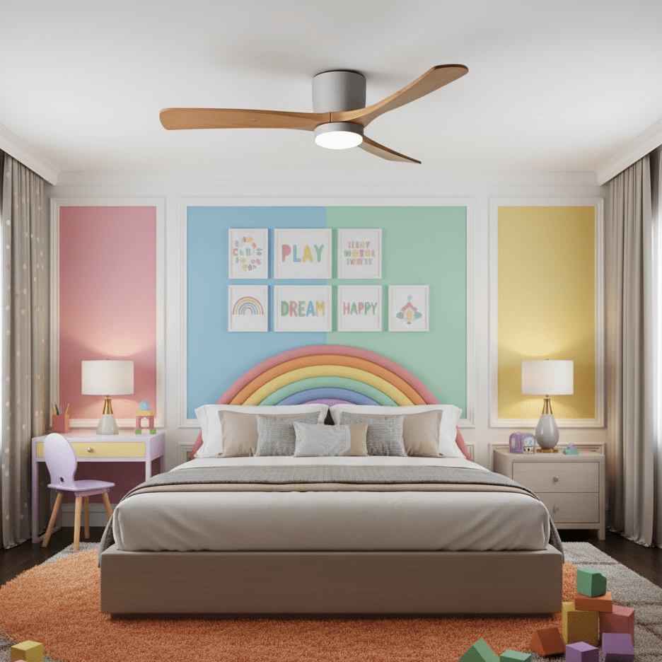 SCANDIAIR – Modern LED ceiling fan with sleek wood finish and gentle lighting 5