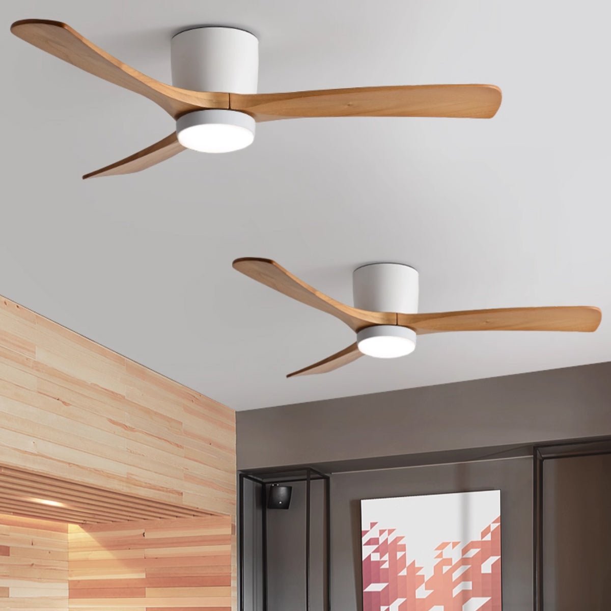 SCANDIAIR – Modern LED ceiling fan with sleek wood finish and gentle lighting 7
