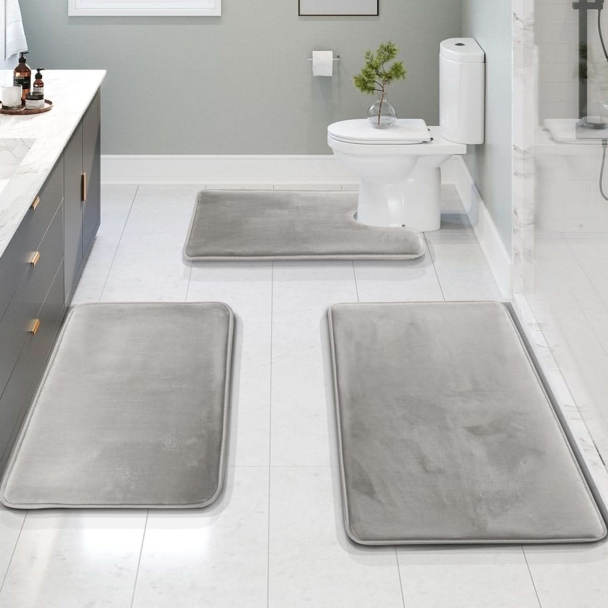 SoftStep Luxe – Memory Foam Bath Mat 3-Piece Set 0