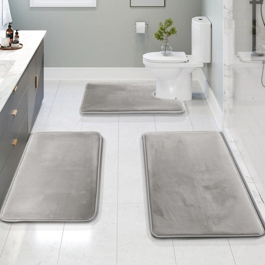 SoftStep Luxe – Memory Foam Bath Mat 3-Piece Set 0