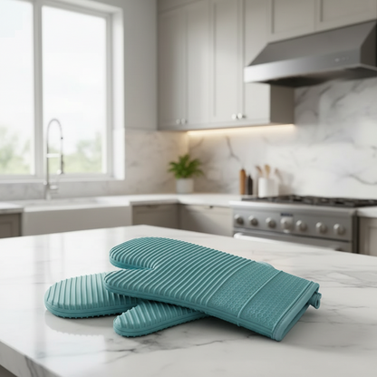 HEATSAFE – Non-slip silicone oven gloves for maximum heat protection